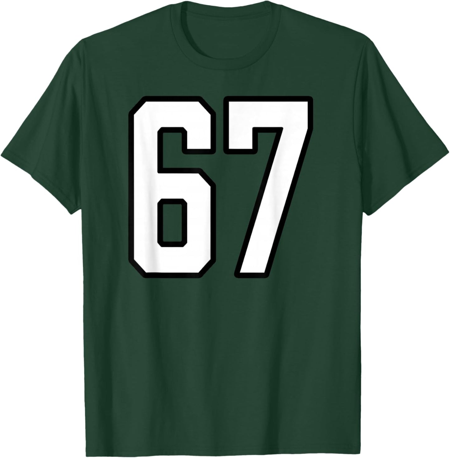 White and Black Sports Number 67 Jersey Uniform Player T-Shirt - T-Shirt | Forest