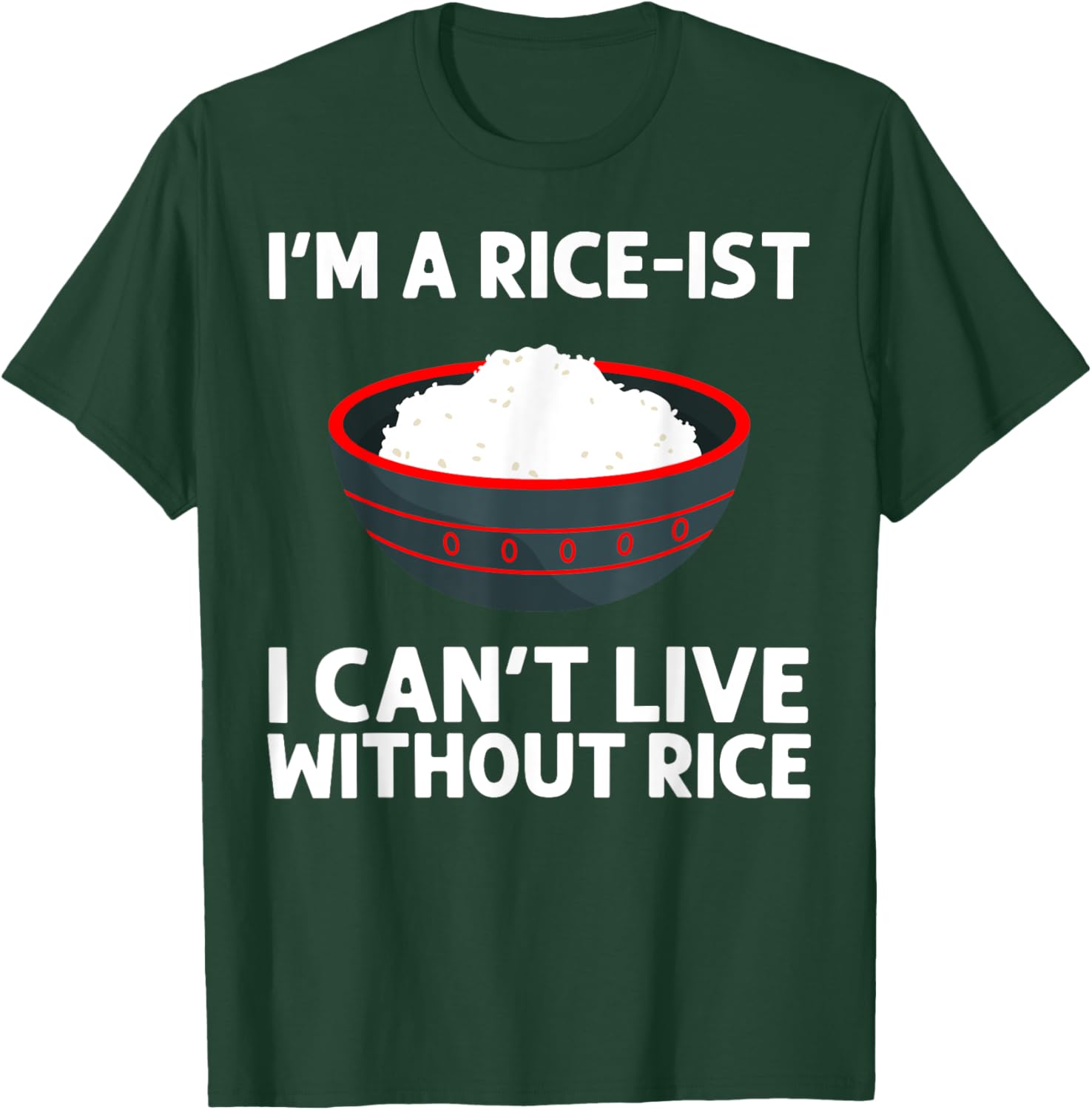 Funny Rice Art Women Asian Chinese Filipino Food T-Shirt - T-Shirt | Forest