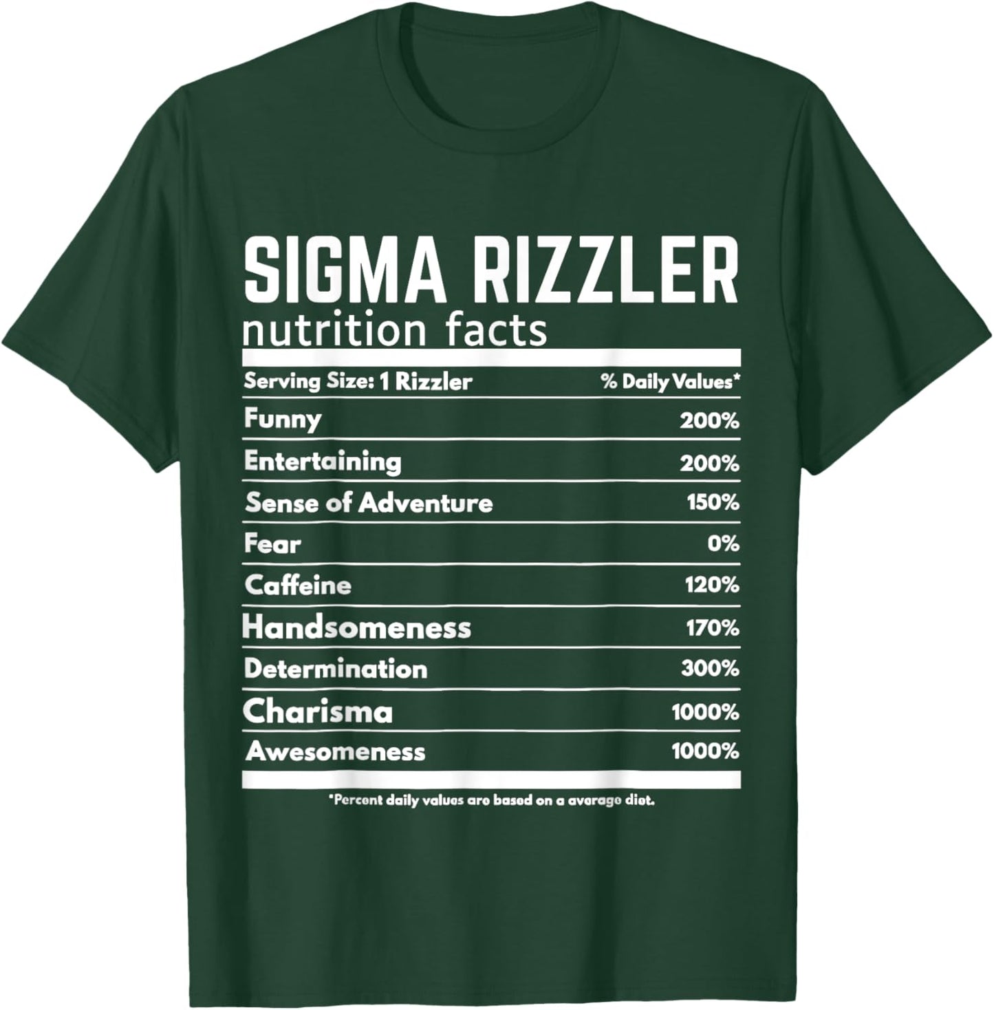 Sigma Rizzler Nutrition Facts Meme Rizz Internet Memes Gen Z T-Shirt - T-Shirt | Forest