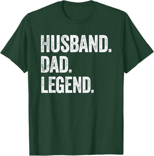 Husband Dad Legend - Vintage Distressed Bold Husband Graphic T-Shirt - T-Shirt | Forest