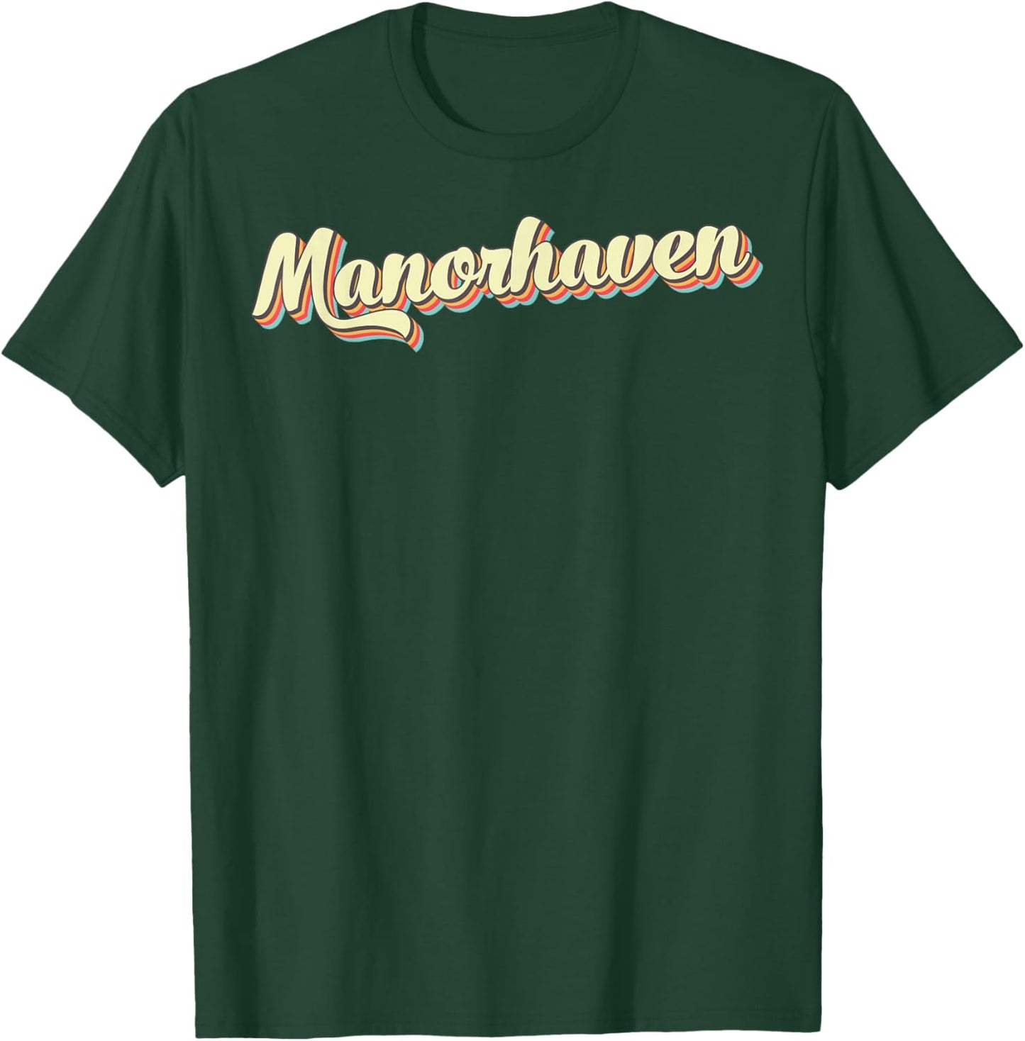 Manorhaven Retro Art Baseball Font Vintage T-Shirt - T-Shirt | Forest