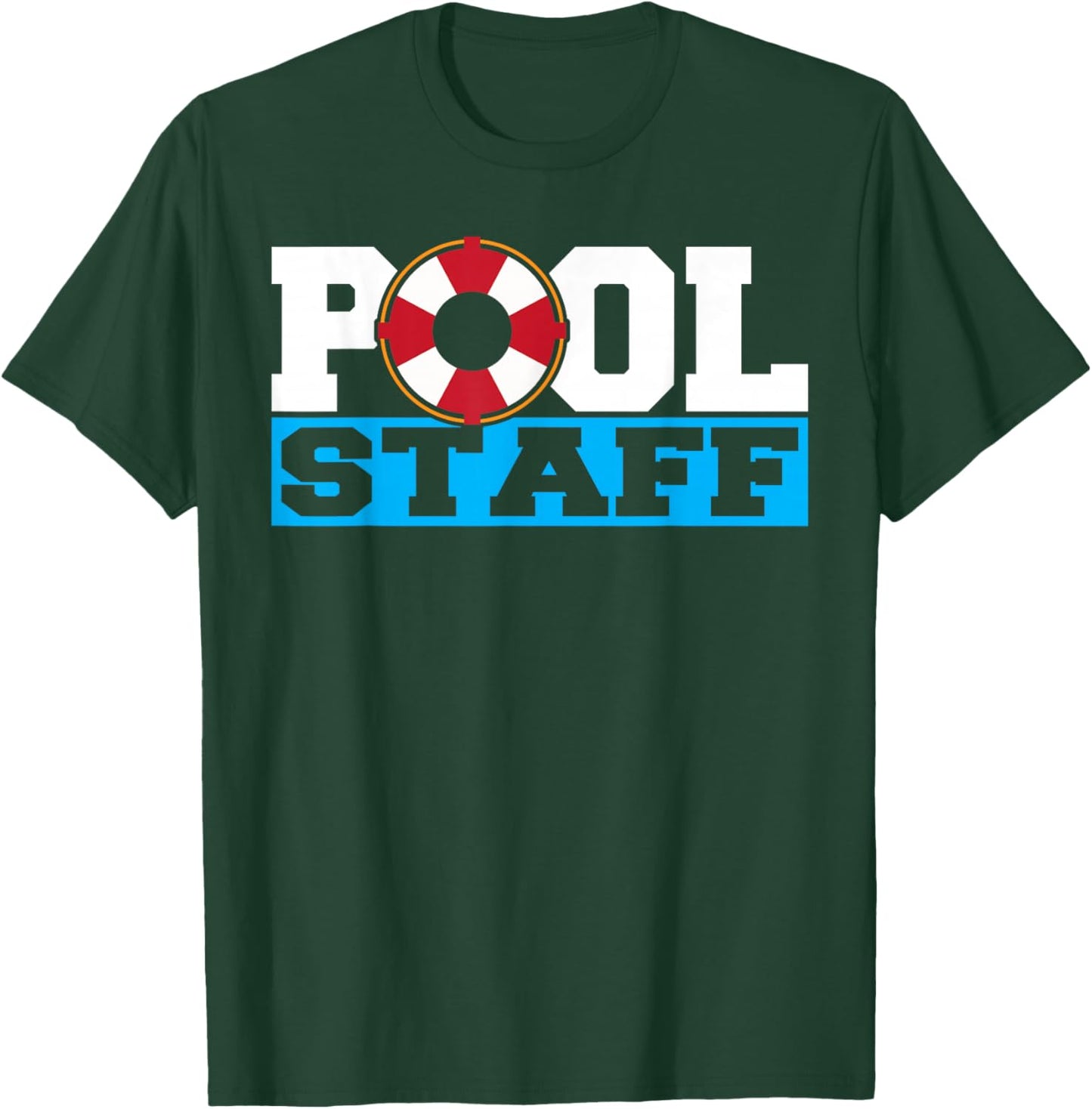 Pool Staff Kids Life Guard Boys Men Swimming Pool T-Shirt - T-Shirt | Forest