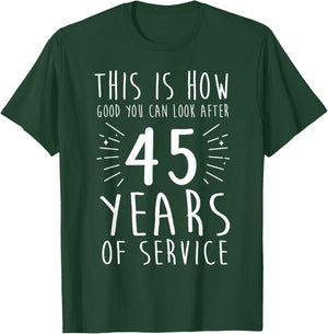 45 Years of Work Anniversary 45 Years of Service Employees T-Shirt - T-Shirt | Forest