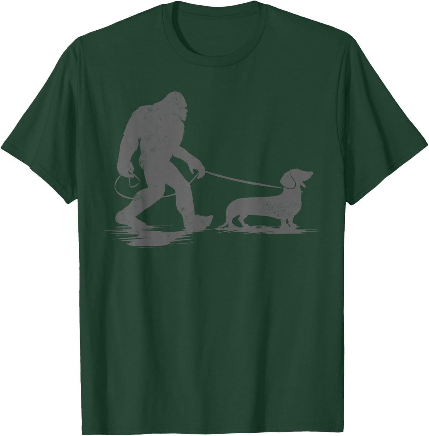 Bigfoot Walking Dachshund Dog Funny Wiener Dog Dad Gifts Men Women Kids T-Shirt - T-Shirt | Forest