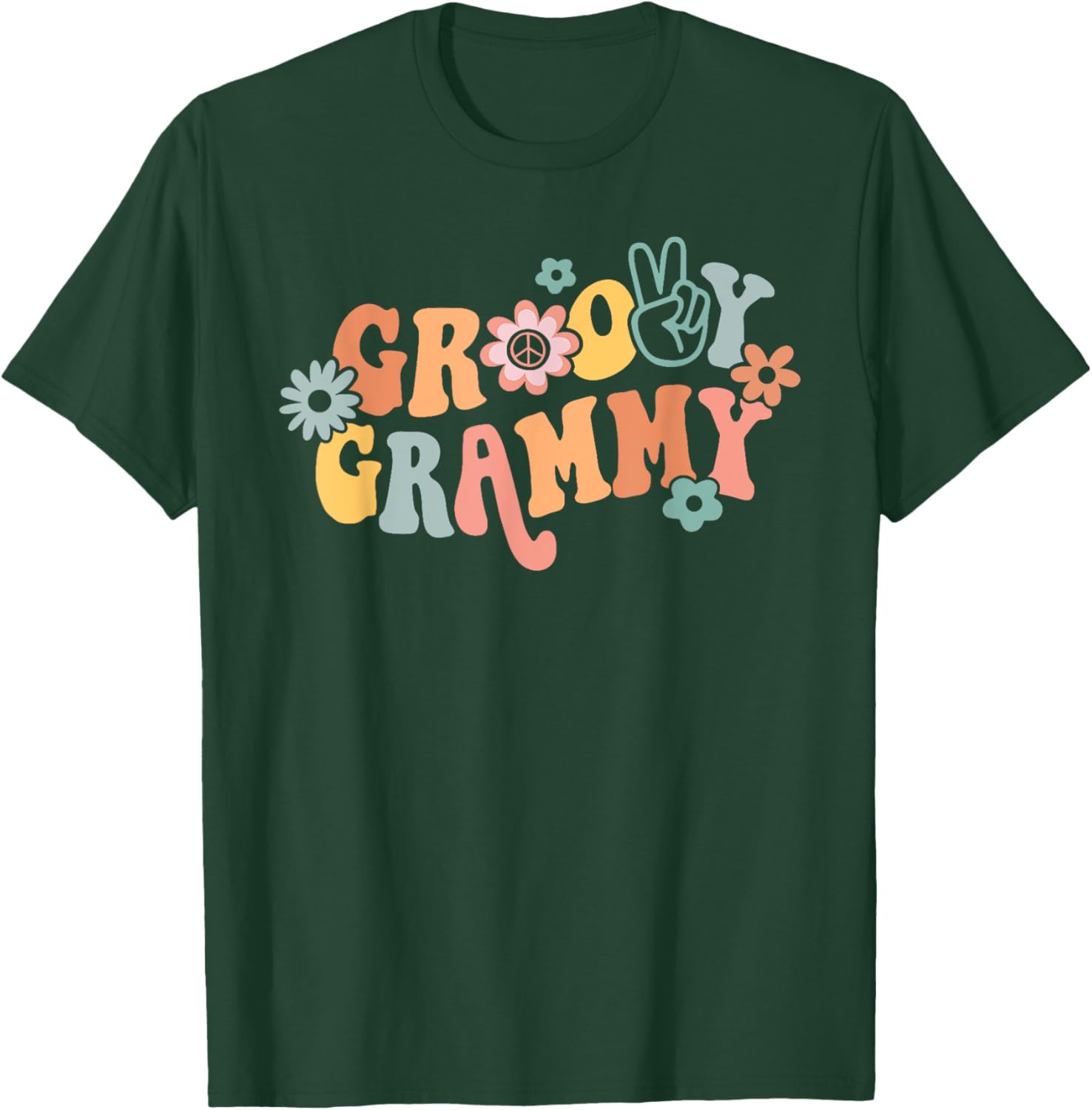Groovy Grammy One Thankful Grammy Valentines Day Mothers Day T-Shirt - T-Shirt | Forest
