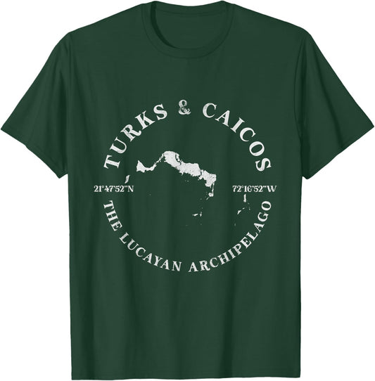 Turks & Caicos The Lucayan Archipelago Vacation Distressed T-Shirt - T-Shirt | Forest