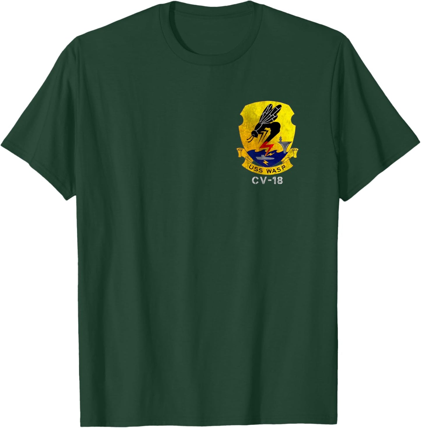 USS Wasp CV-18 Logo Aircraft Carrier Sailor Veteran Papa T-Shirt - T-Shirt | Forest