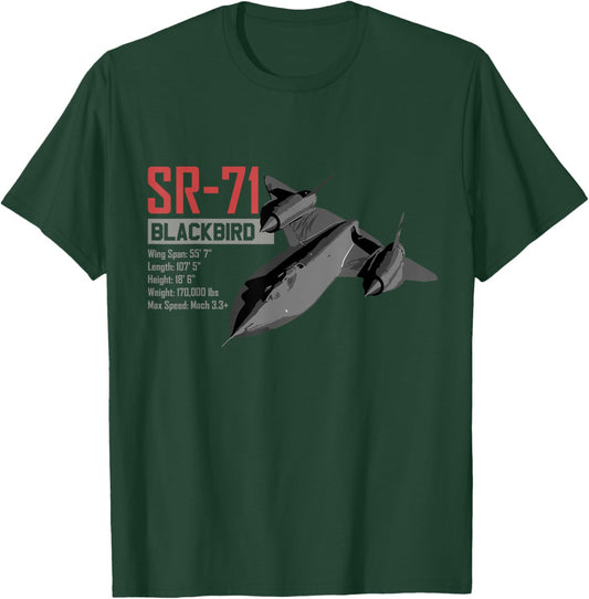 American Reconnaissance Aircraft SR71 Blackbird T-Shirt - T-Shirt | Forest