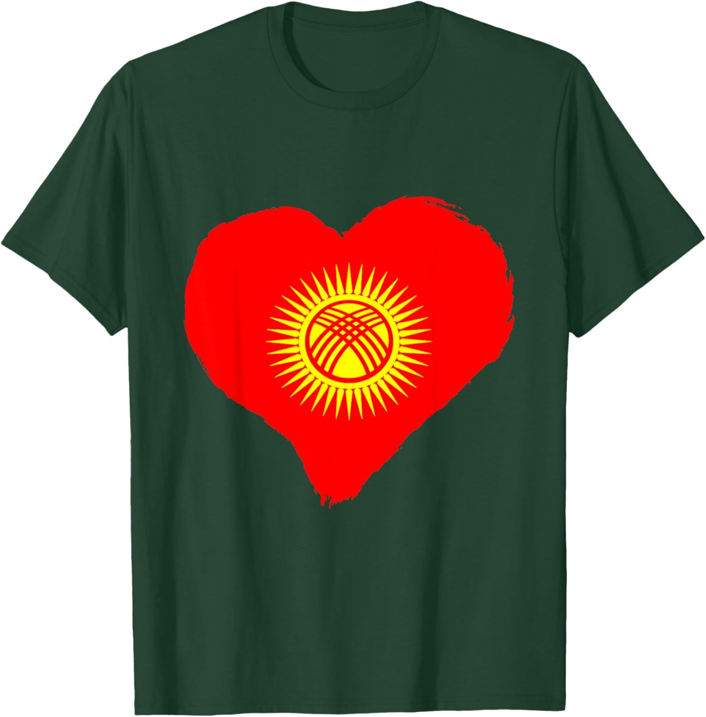 Kyrgyzstani Kyrgyz Republic Kyrgyz Heart Kyrgyzstan Flag T-Shirt - T-Shirt | Forest