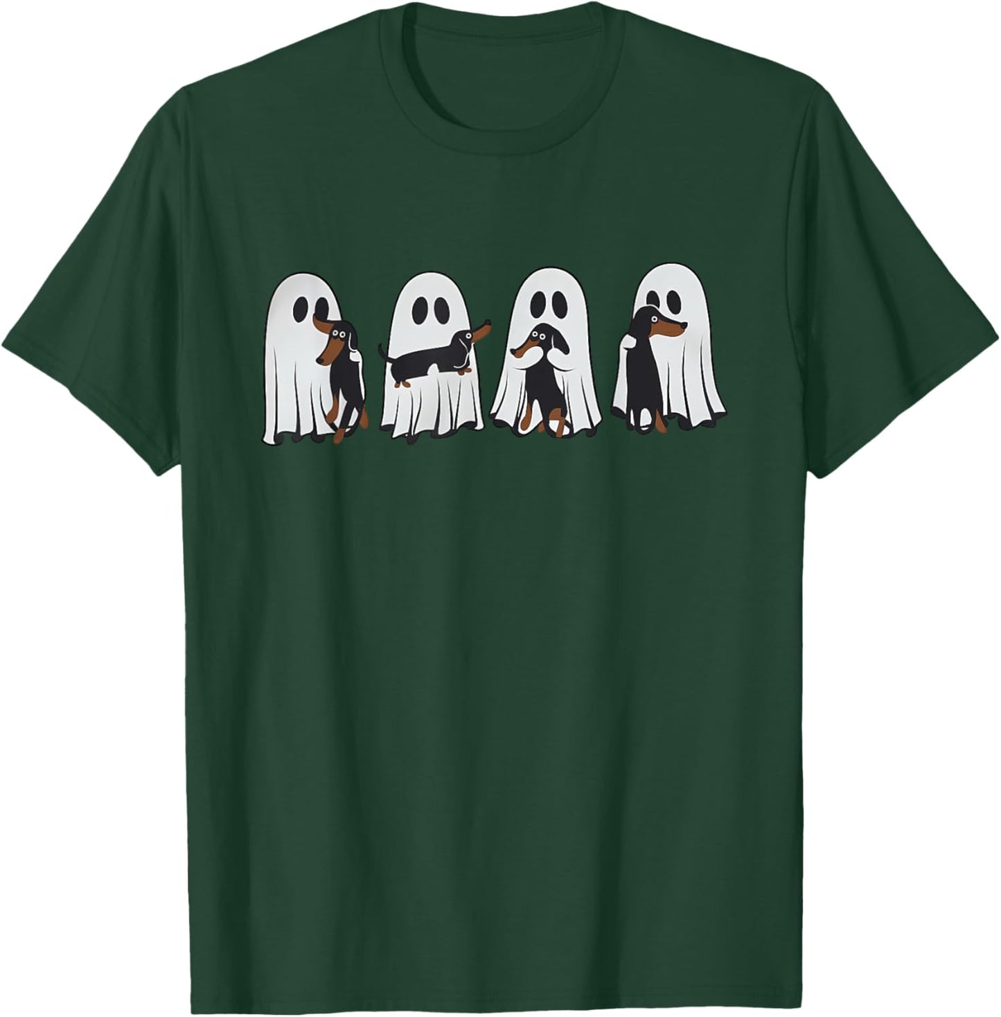 Cute Ghost Holding Dachshund Halloween Shirt Dachshund T-Shirt - T-Shirt | Forest