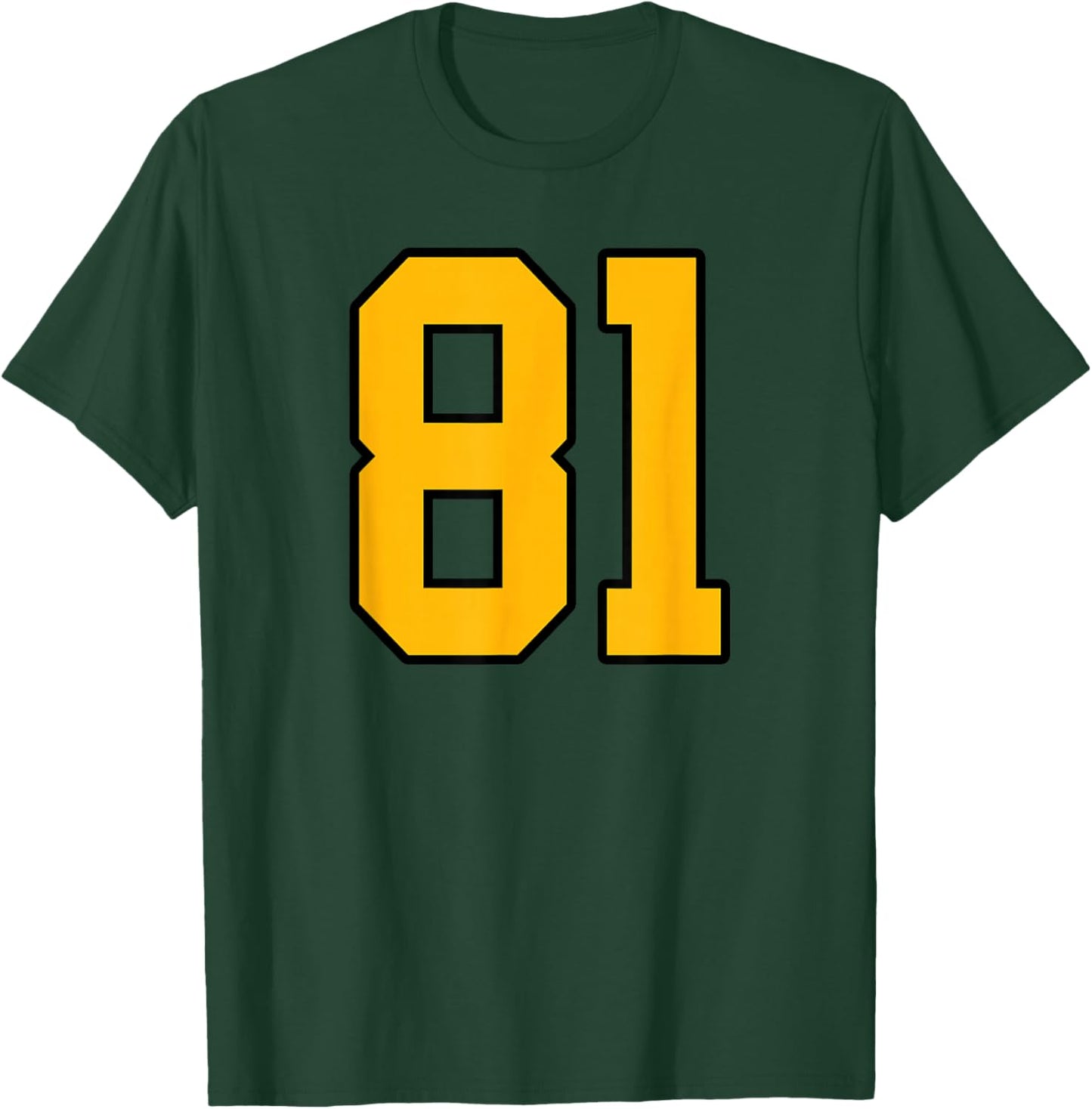 Gold and Black Sports Number 81 Jersey Uniform Player T-Shirt - T-Shirt | Forest