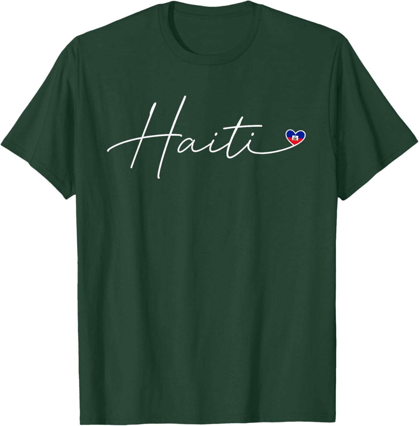 Haiti Love Heart Haitian Flag Day Independence Men Women Kid T-Shirt - T-Shirt | Forest