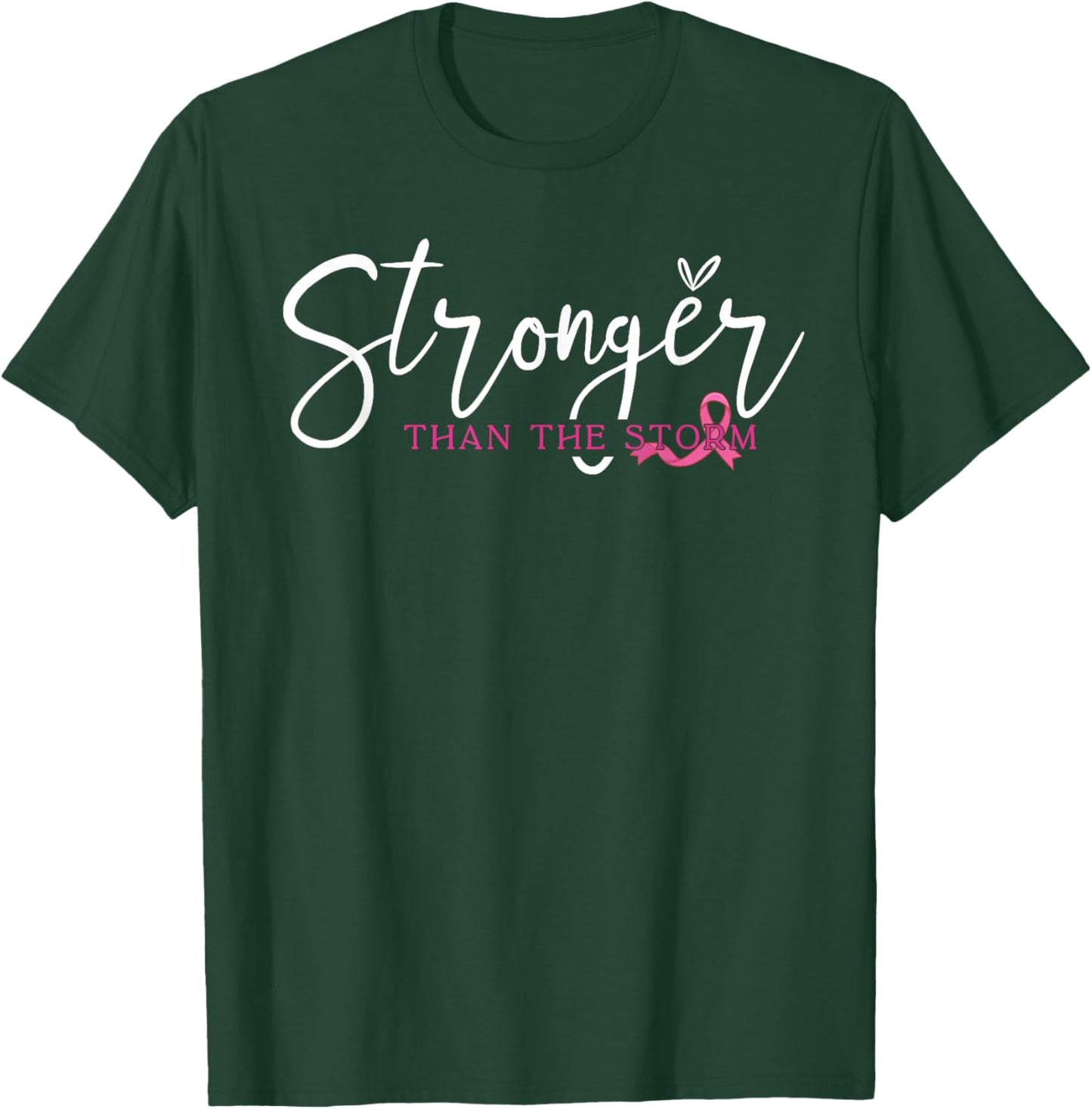Stronger Than Storm Pink Breast Cancer Warrior Survivor T-Shirt - T-Shirt | Forest
