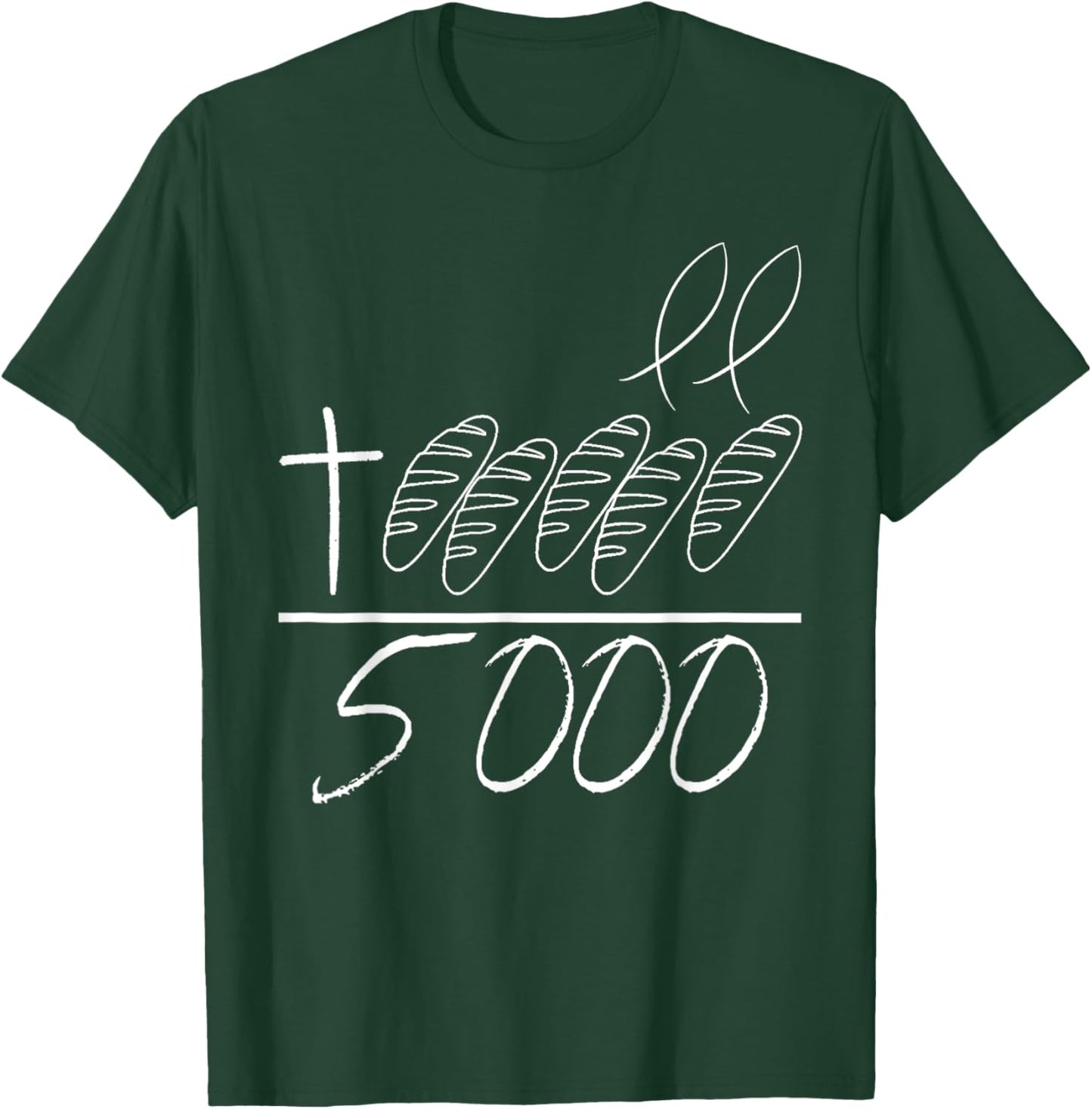 Jesus 2 Fishes 5 Breads 5000 Chosen Against The Current T-Shirt - T-Shirt | Forest