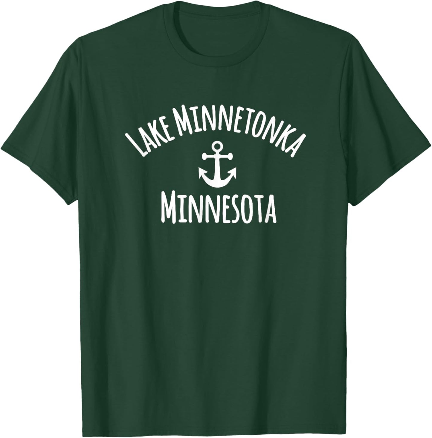 Lake Minnetonka Minnesota Sailing Boating Nautical Anchor T-Shirt - T-Shirt | Forest