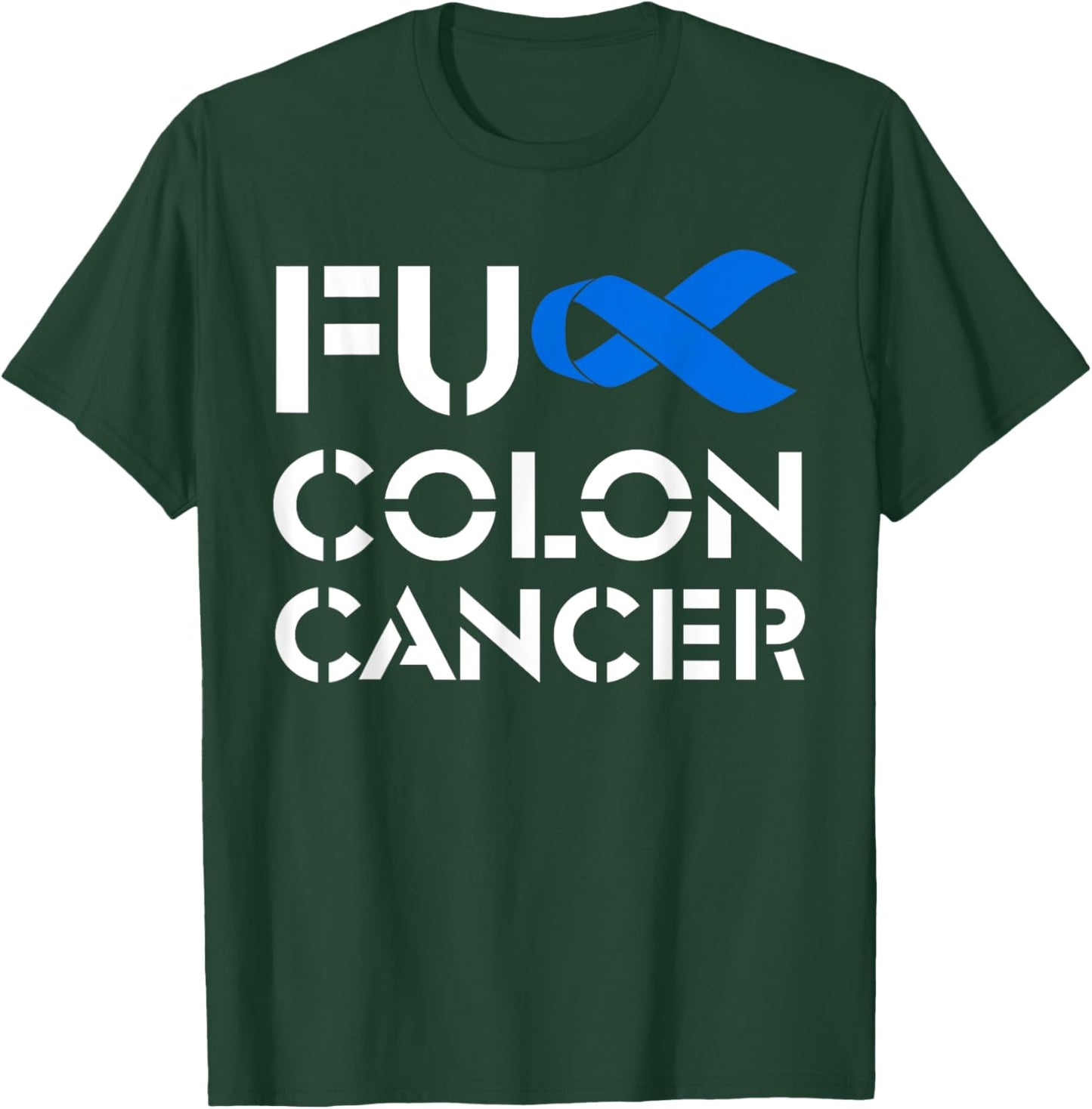 Fuck Colon Cancer American Flag Awareness Survivor T-Shirt - T-Shirt | Forest