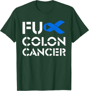 Fuck Colon Cancer American Flag Awareness Survivor T-Shirt - T-Shirt | Forest