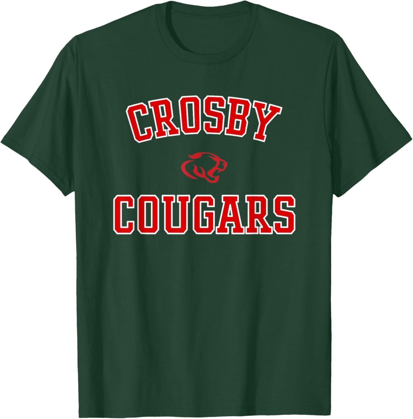 Crosby Cougars Logo Varsity HS T-Shirt - T-Shirt | Forest