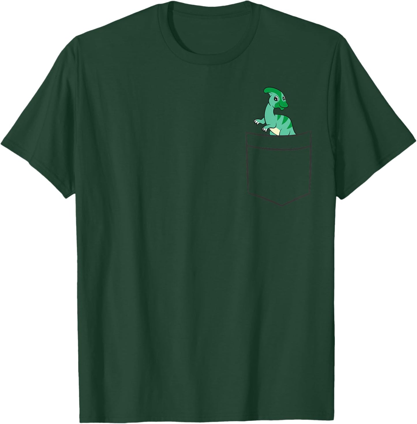 Parasaurolophus Dinosaur In A Pocket T-Shirt - T-Shirt | Forest