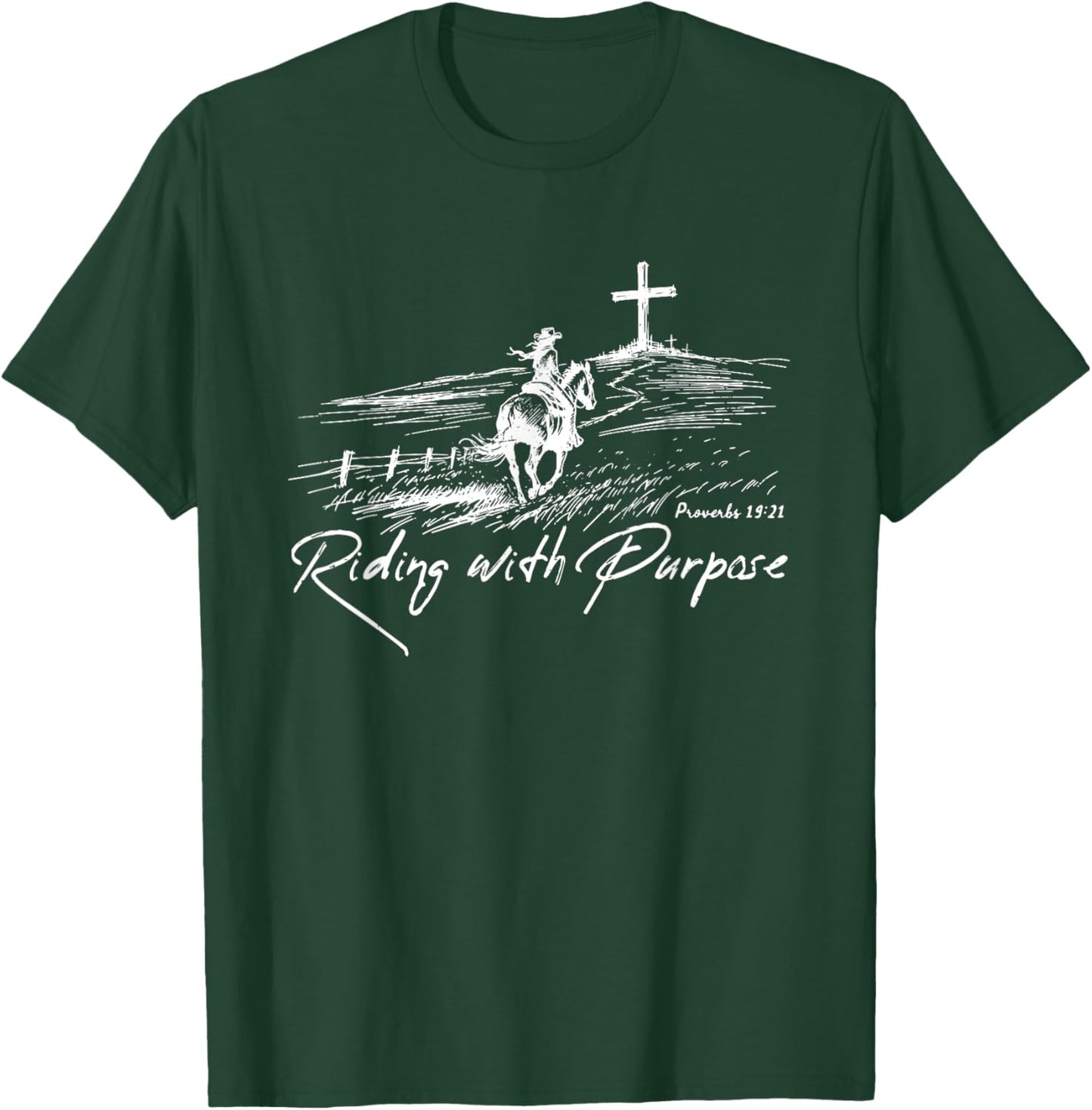 Riding with Purpose Western Cowgirl Faith T-Shirt - T-Shirt | Forest