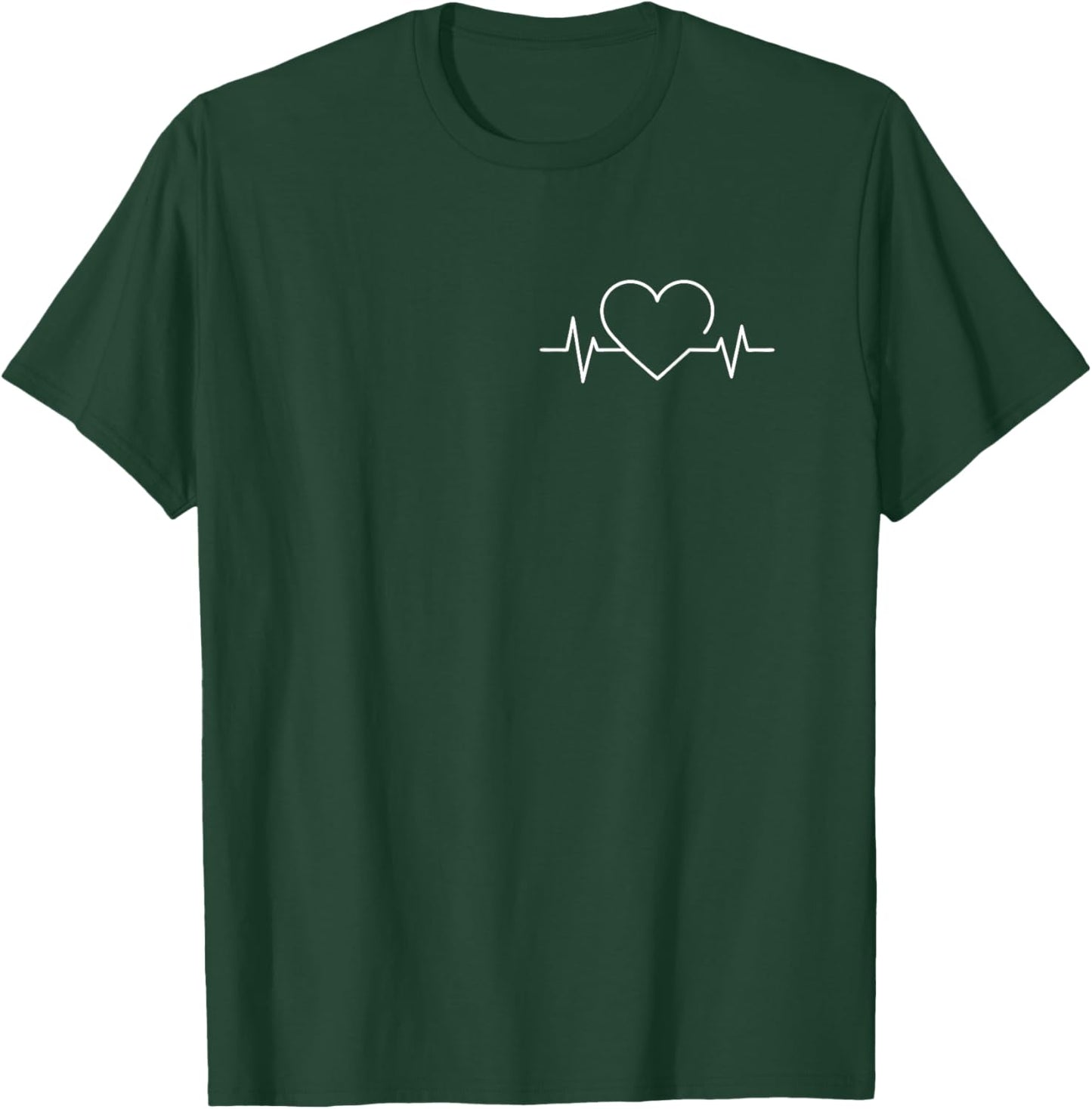 Heartbeat of Love | EKG Heart T-Shirt - T-Shirt | Forest