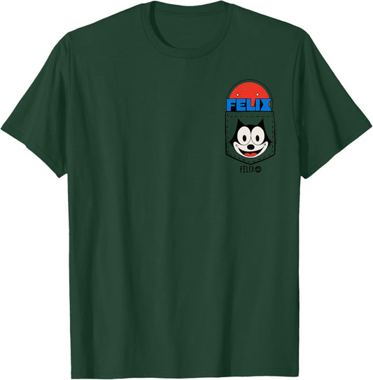 Felix The Cat Signature Grin Pocket T-Shirt - T-Shirt | Forest