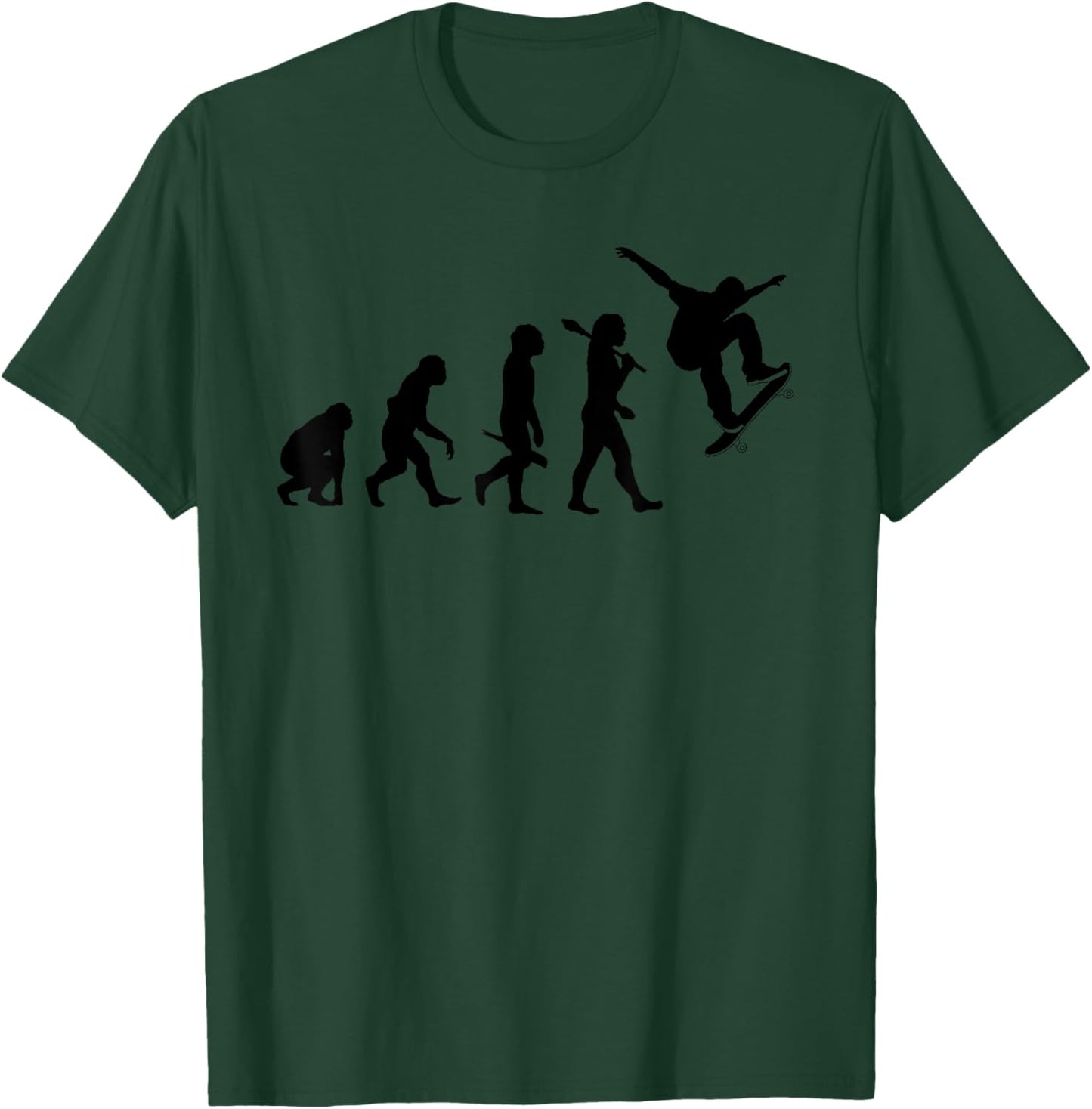 Skateboarding Evolution T-Shirt - T-Shirt | Forest