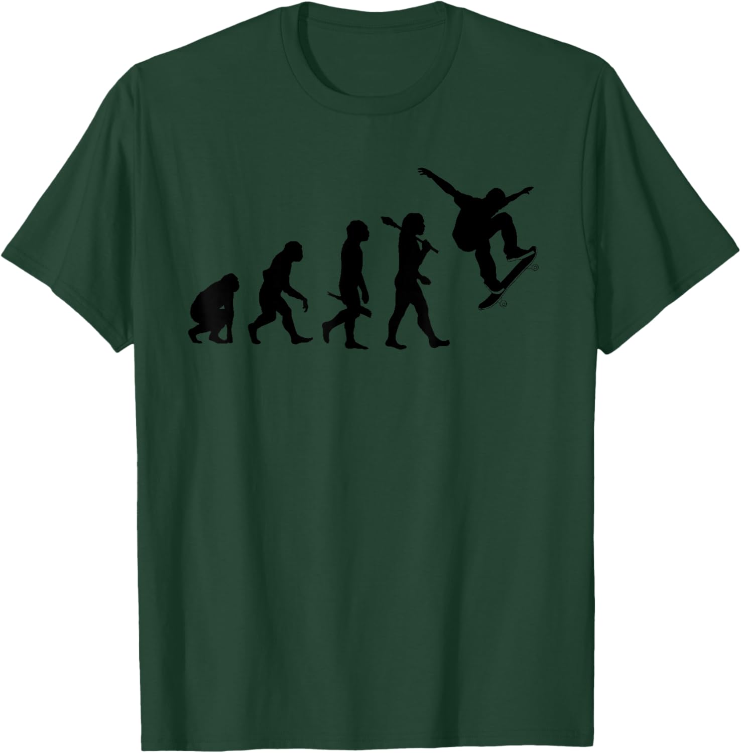 Skateboarding Evolution T-Shirt - T-Shirt | Forest