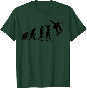 Skateboarding Evolution T-Shirt - T-Shirt | Forest
