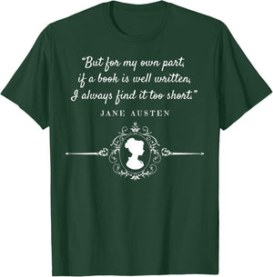 Expectations Literary - Book Club-J Jane Austen - Poet Writer - Mr. Darcy Romantic Quote T-Shirt - T-Shirt | Forest