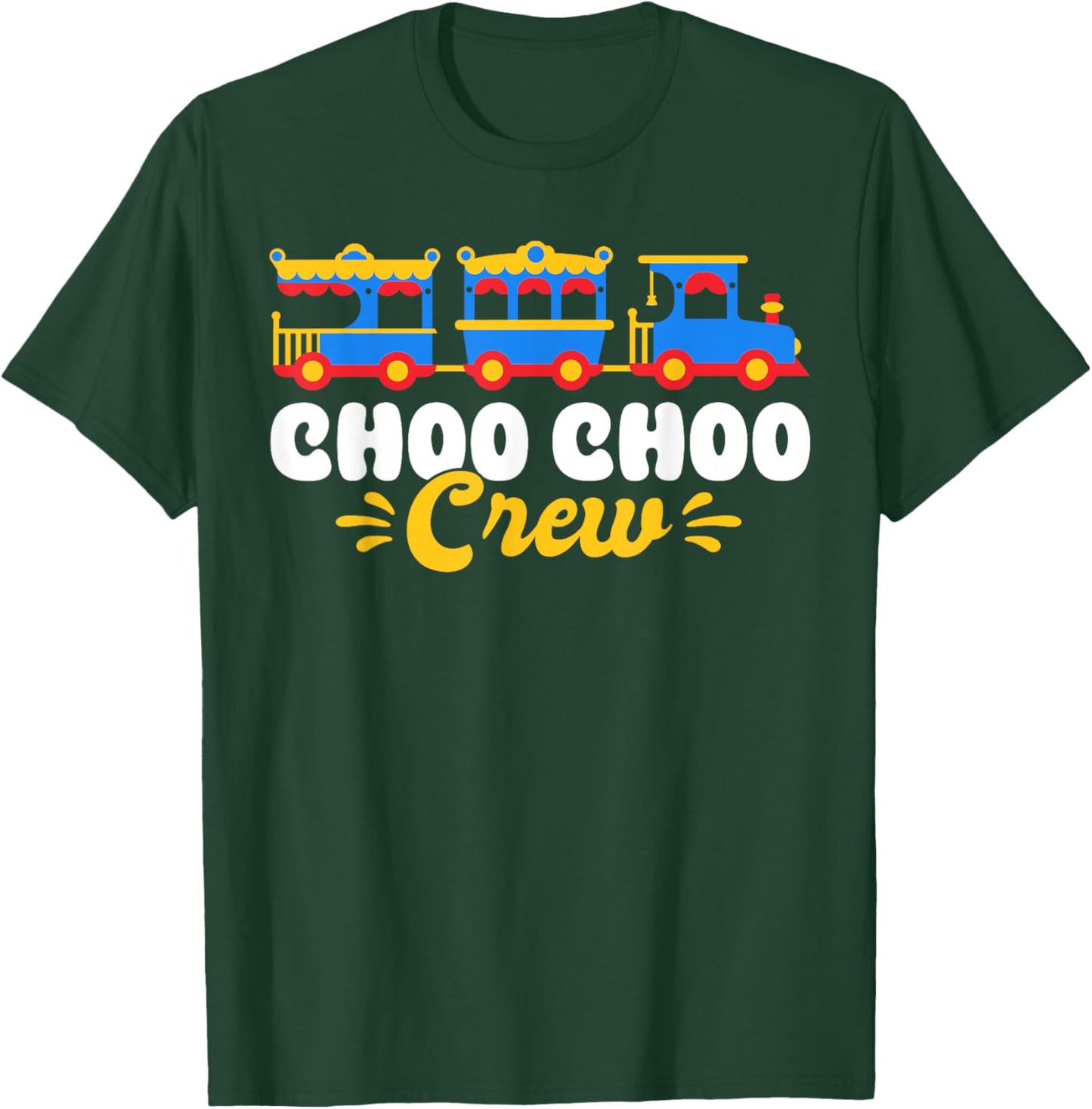 Choo Choo Crew Railway Train Birthday T-Shirt - T-Shirt | Forest