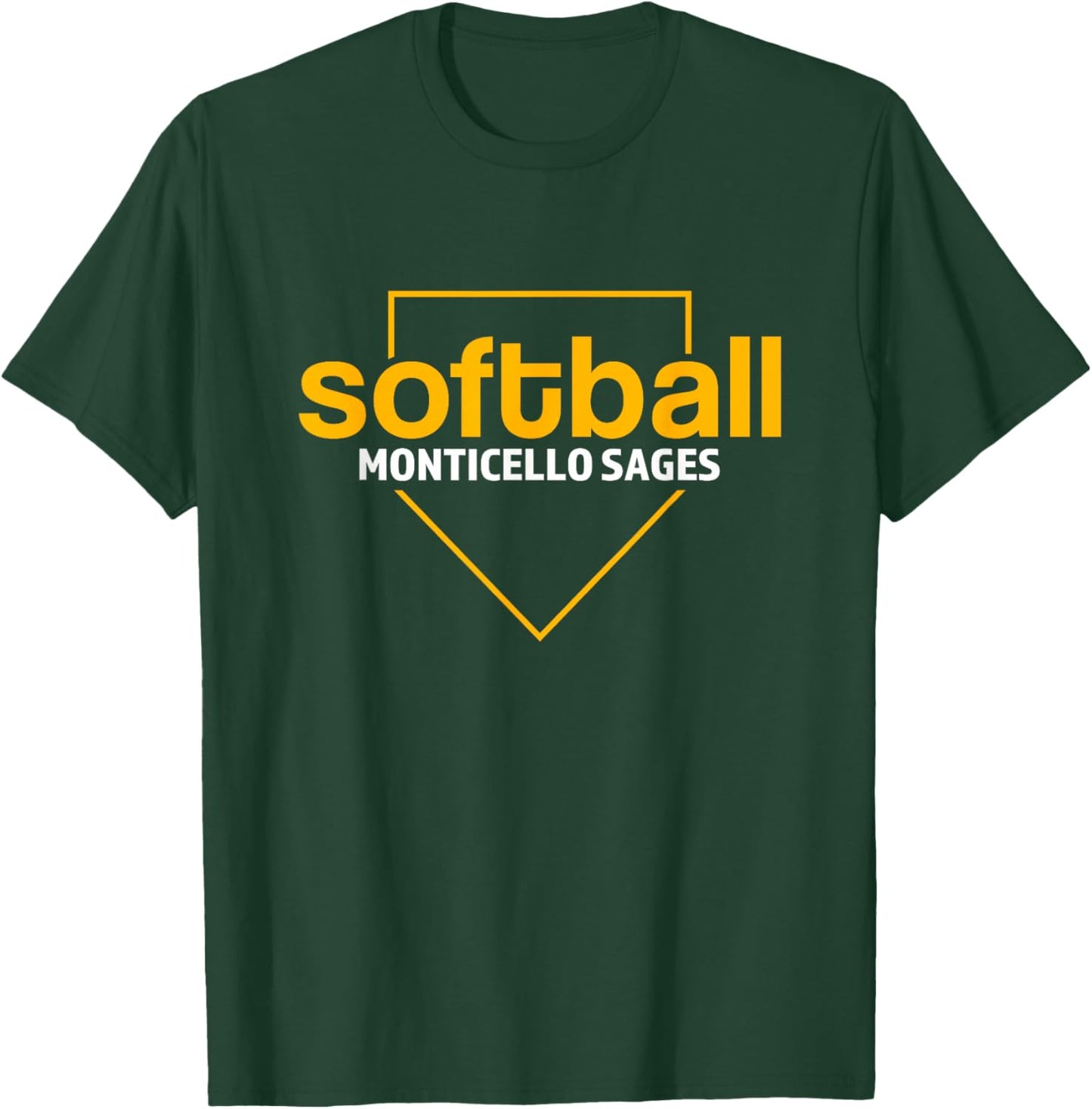 Monticello Sages Softball Home Plate T-Shirt - T-Shirt | Forest