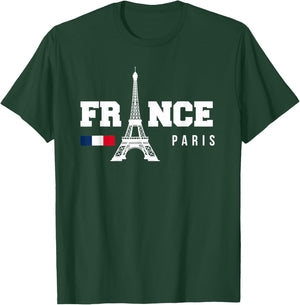 France Gift French Eiffel Tower Paris Monaco French , Black, S T-Shirt - T-Shirt | Forest