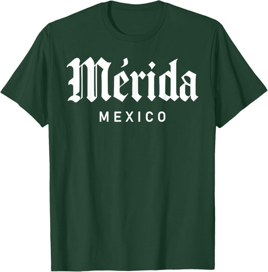 Merida Mexico Retro Yucatan Travel Art Cathedral Mexican T-Shirt - T-Shirt | Forest