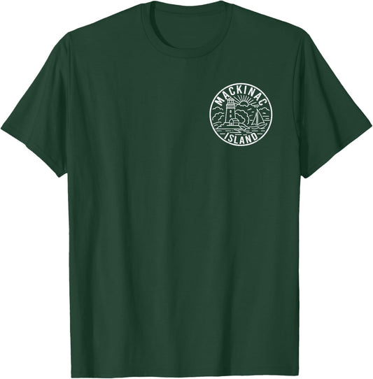 Mackinac Island Michigan Front and Back T-Shirt - T-Shirt | Forest