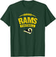 Southeast Polk Rams Logo Football Distressed HS T-Shirt - T-Shirt | Forest