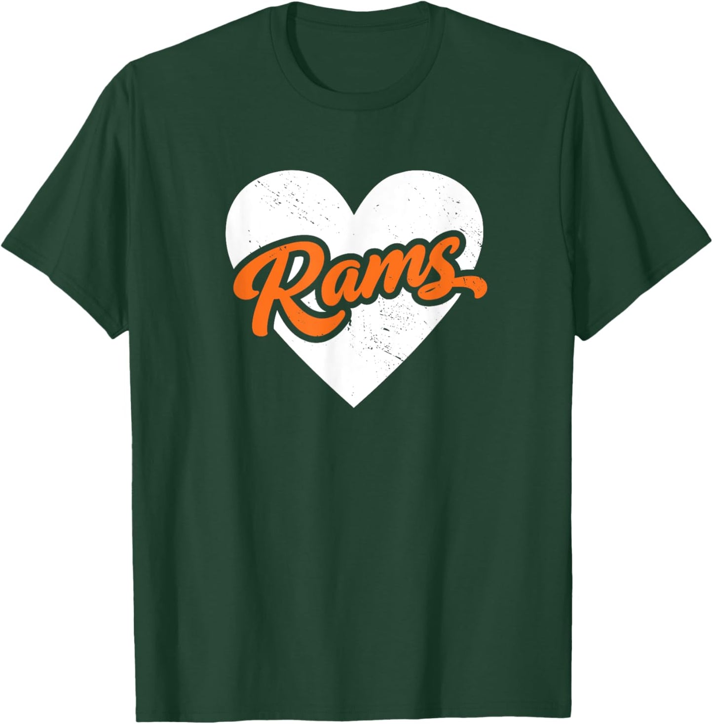 Vintage Rams High School Go Rams Pride Heart T-Shirt - T-Shirt | Forest