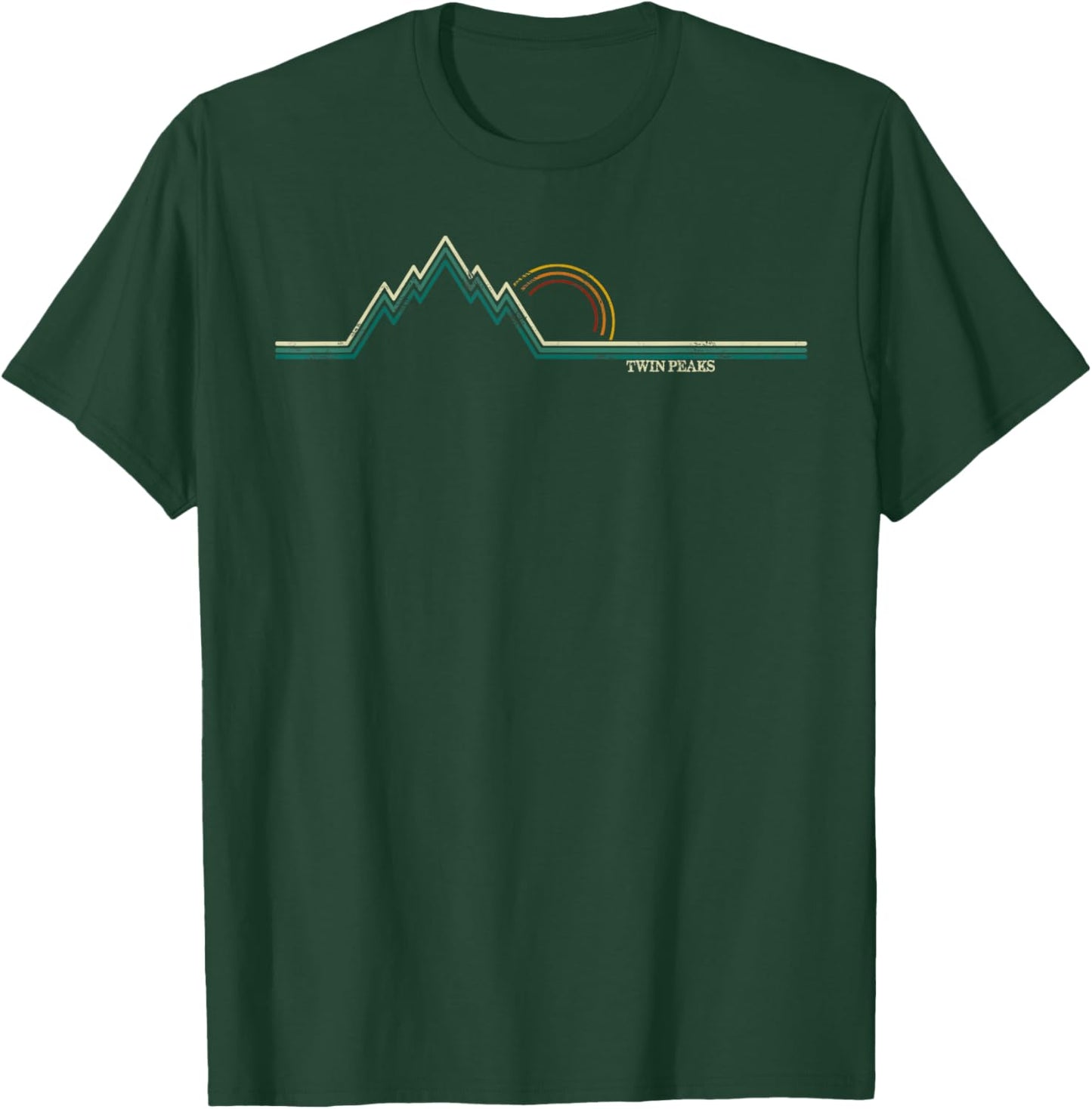 Retro Twin Peaks, California Summer Hiking T-Shirt - T-Shirt | Forest