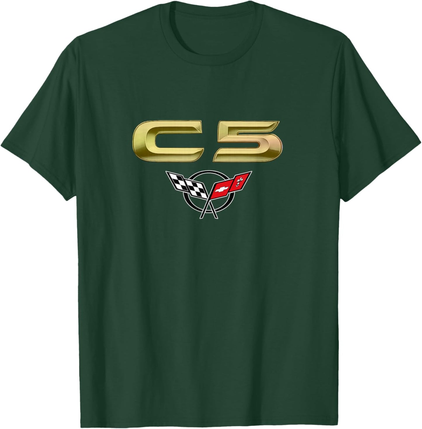 CLASSIC CAR EMBLEM 1990s C5 MUSCLE CAR VINTAGE BADGE CAR ART T-Shirt - T-Shirt | Forest