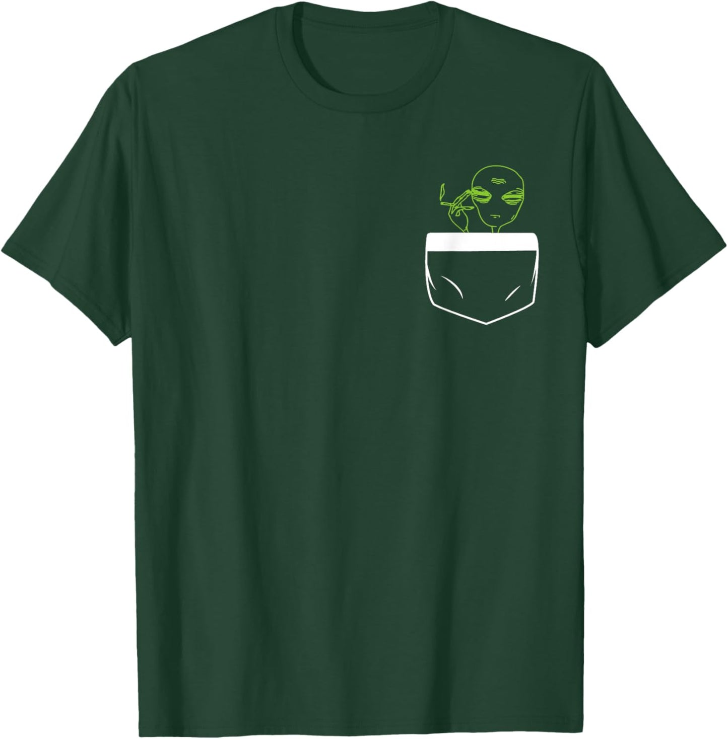 Retro Alien Pocket UFO Extraterrestrial Space Women T-Shirt - T-Shirt | Forest