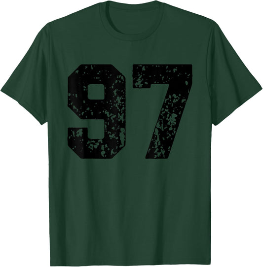 Number 97 Black Best Classic College Style Birthday Funny T-Shirt - T-Shirt | Forest