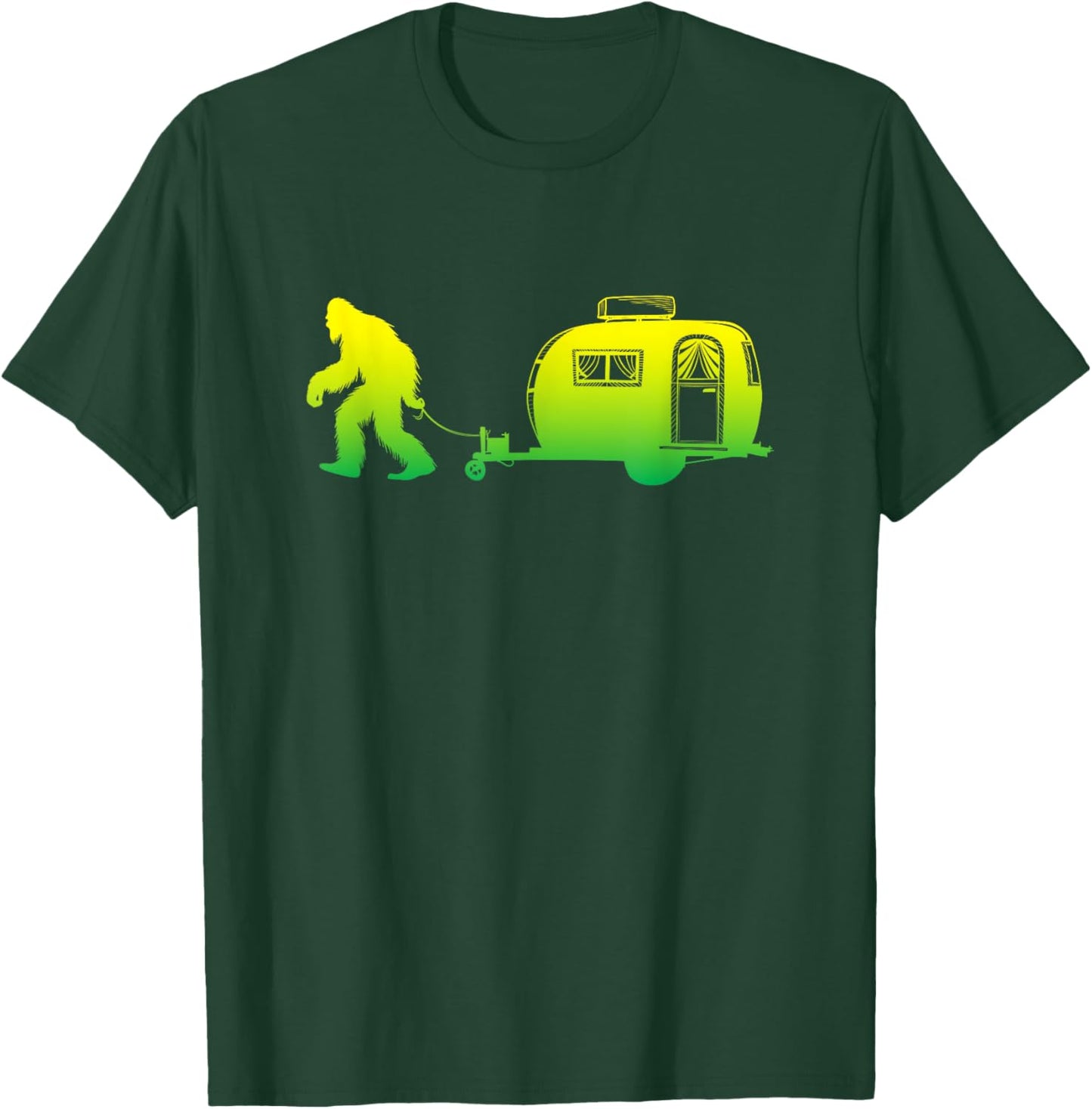 Bigfoot RV Motorhome Camping Sasquatch Campervan Graphic T-Shirt - T-Shirt | Forest