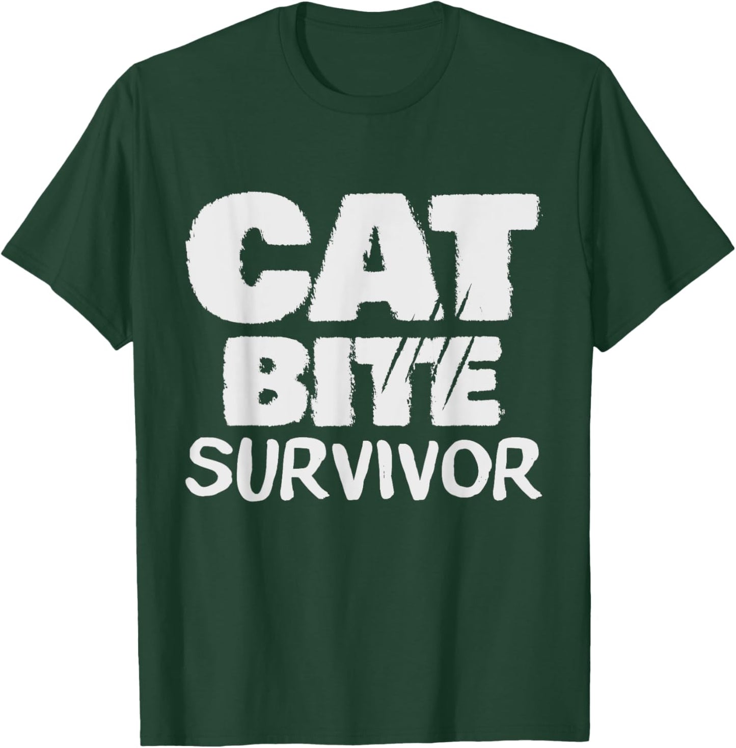 Cat Bite Survivor Funny cat bite humor Girls Boys T-Shirt - T-Shirt | Forest
