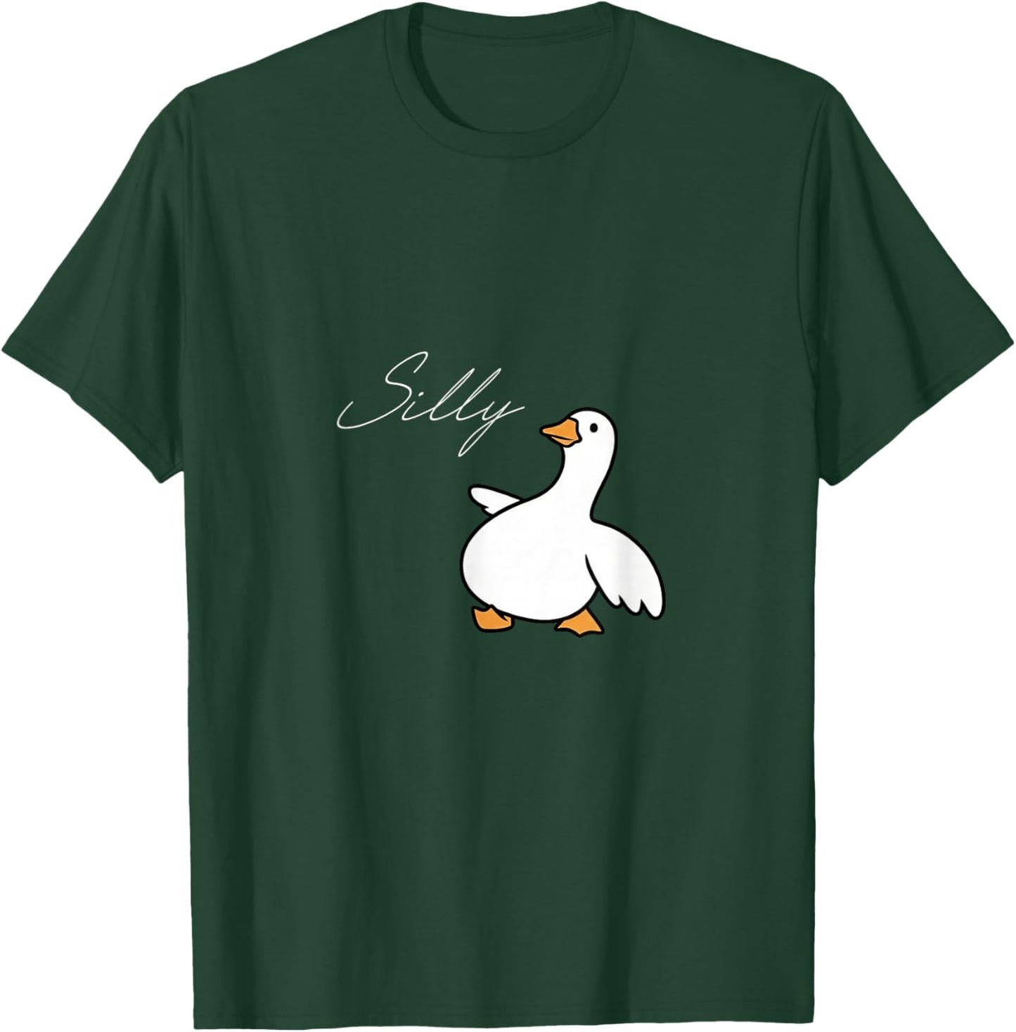 Funny Silly Goofy Goose Duck Meme Cute Animal Spooky Season T-Shirt - T-Shirt | Forest