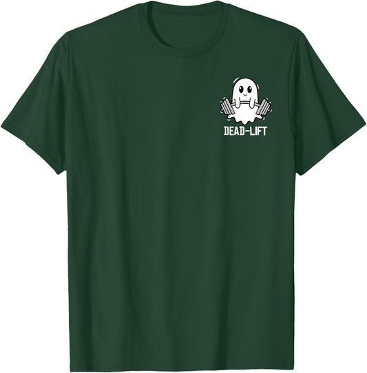 Dead Lift Funny Ghost Gymer Halloween Weight Lifting Pocket T-Shirt - T-Shirt | Forest