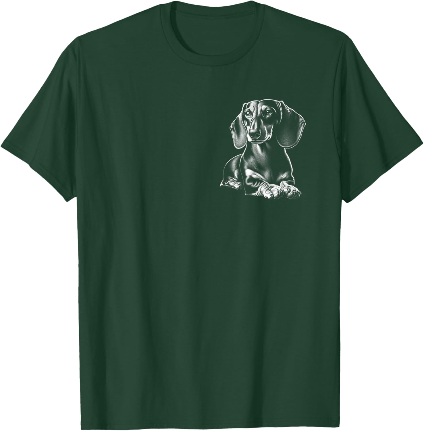 Super Cute Dachshund in Lying Pose on Chest T-Shirt - T-Shirt | Forest