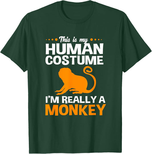 Funny Golden Lion Tamarin Monkey This Is My Human Costume T-Shirt - T-Shirt | Forest