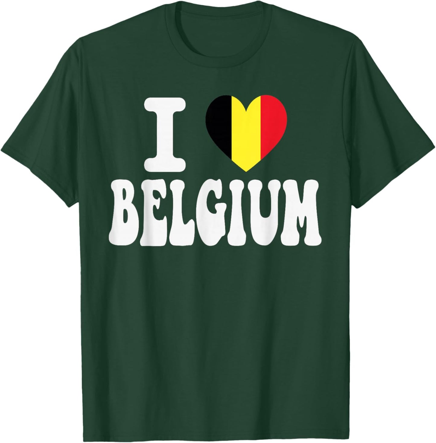 I Love Belgium Heart Flag Retro Travel Souvenir T-Shirt - T-Shirt | Forest