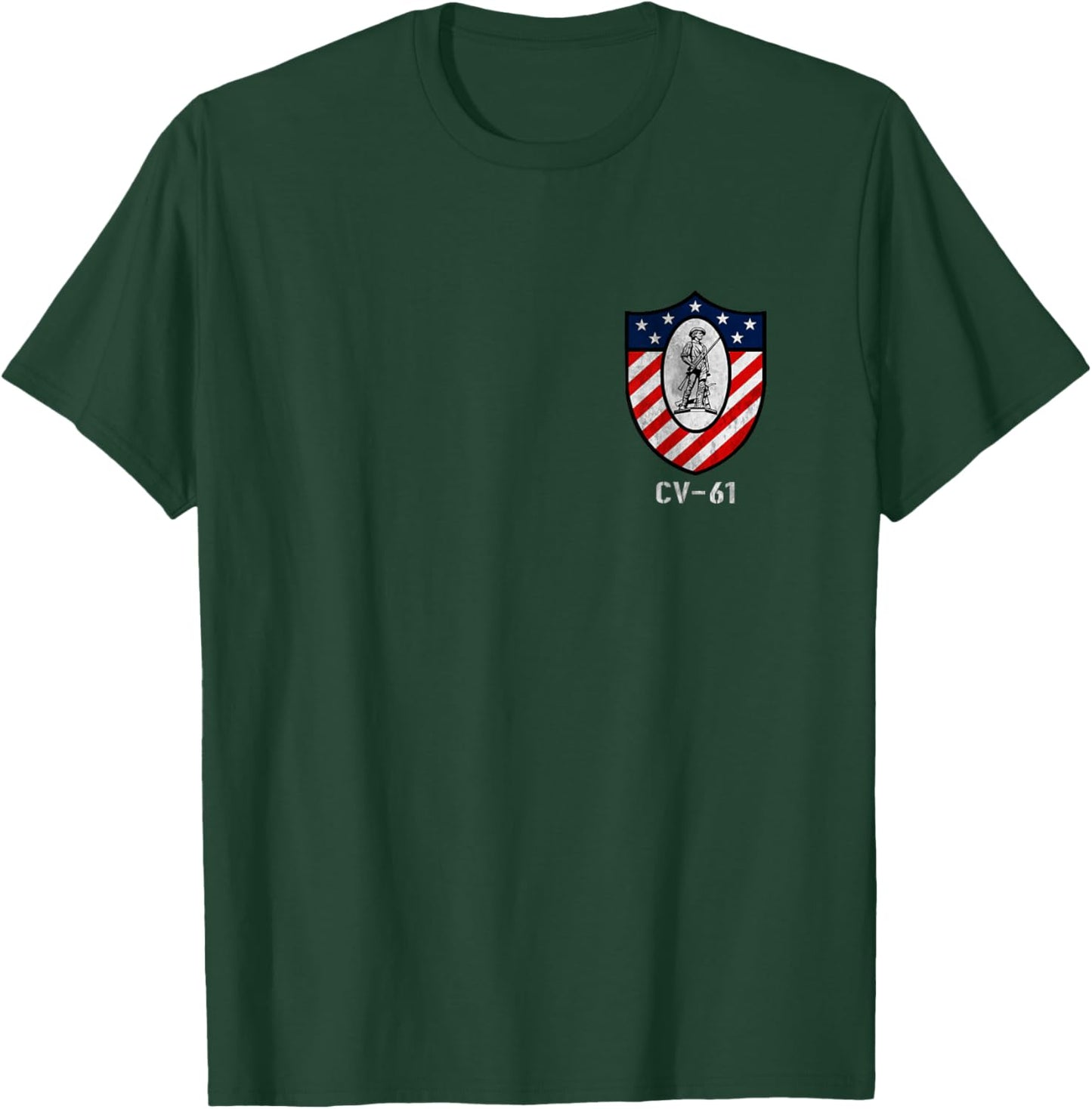 USS Ranger CV-61 Logo Aircraft Carrier Sailor Veteran Papa T-Shirt - T-Shirt | Forest