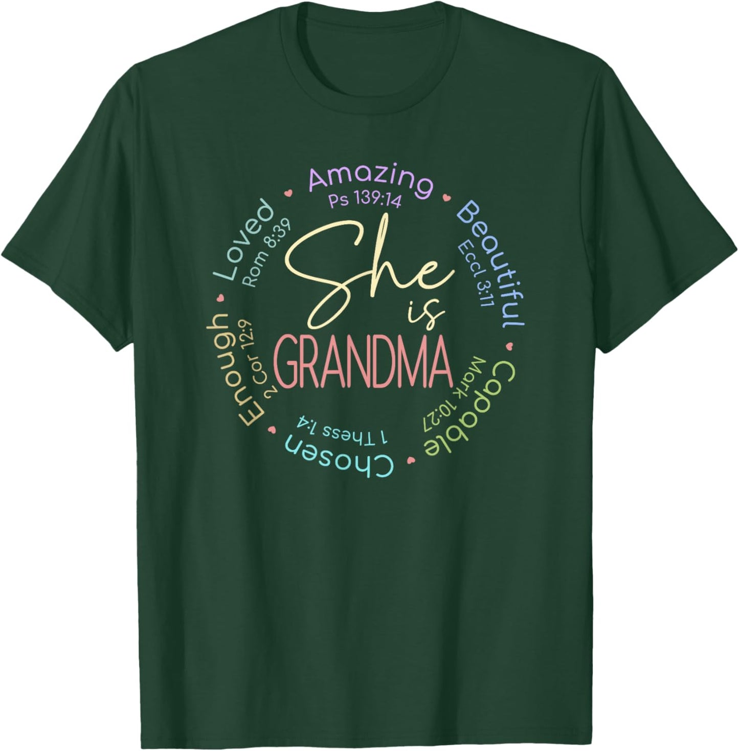 She Is Grandma Christian Bible Verse Gift T-Shirt - T-Shirt | Forest